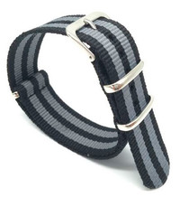 Cinturino Ricardo Nato, nylon, nero-grigio