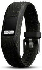 Cinturino Garmin Vívofit 4, in silicone, nero, fibbia argento, taglia S/M