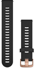 Cinturino Garmin Quick Release 20mm, in silicone, nero, fibbia oro (Venu, Venu Sq, Venu 2 plus, ecc.)
