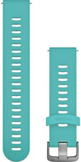 Cinturino Garmin Quick Release 20mm, in silicone, blu, fibbia argento (Venu, Venu Sq, Venu 2 plus, ecc.)