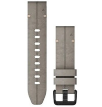 Cinturino in pelle Garmin 20mm (pro Garmin Fenix 8/7S/6S (43mm), aj.), grigio, QuickFit