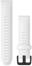Cinturino Garmin QuickFit 20mm, in silicone, bianco, fibbia nera (Fenix 7S/6S/5S)