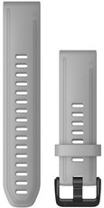 Cinturino Garmin QuickFit 20mm, in silicone, grigio, fibbia nera (Fenix 7S/6S/5S)