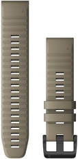 Cinturino Garmin QuickFit 22mm, in silicone, beige, fibbia nera (Fenix 7/6/5, Epix 2, ecc.)