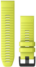 Cinturino Garmin QuickFit 26mm, in silicone, giallo, fibbia nera (Fenix 7X/6X/5X, Tactix, ecc.)