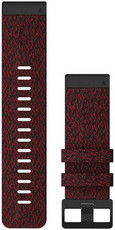 Cinturino Garmin QuickFit 26mm, in nylon, rosso, fibbia nera (Fenix 7X/6X/5X, Tactix, ecc.)