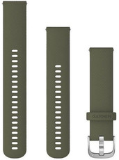Cinturino in silicone Garmin 20mm (per Venu, Venu Sq, Venu 2 plus ecc.), verde, Quick Release + parte prolungata, 010-12924-11