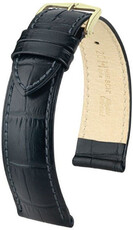 Cinturino in pelle Hirsch Duke M 01028150-1, nero, pelle di vitello, lunghezza M, Quick Release