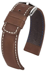 Cinturino in pelle marrone scuro Hirsch Mariner L 14502110-2 (pelle di vitello)
