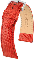 Cinturino in pelle Hirsch Rainbow M 12302620-2, rosso, pelle di vitello, lunghezza M, Quick Release