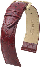Cinturino in pelle bordeaux Hirsch Crocograin M 12302860-1 (pelle di vitello)