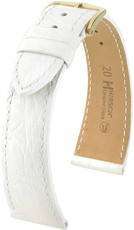 Cinturino bianco in pelle Hirsch Genuine Croco M 18900800-1 (Pelle di coccodrillo) Hirsch selection