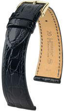 Cinturino nero in pelle Hirsch Genuine Croco L 18920850-1 (Pelle di coccodrillo)
