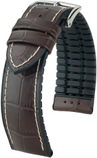Cinturino marrone scuro Hirsch George L 0925128010-2 (pelle di vitello / gomma naturale)