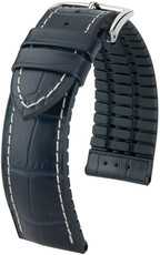 Cinturino blu scuro Hirsch George L 0925128080-2 (pelle di vitello / gomma naturale)