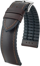 Cinturino marrone scuro Hirsch James L 0925002010-2 (pelle di vitello / gomma naturale)