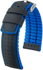 Cinturino nero Hirsch Robby L 0918094050-4 (pelle di vitello / gomma naturale)