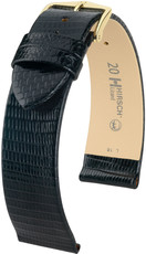 Cinturino nero in pelle Hirsch Lizard M 01766150-1 (Pelle di lucertola)