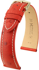 cinturino in pelle Hirsch Massai Ostrich L 04362021-1, rosso, pelle di struzzo, lunghezza L, Quick Release