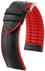 Cinturino nero Hirsch Andy L 0922028050-2 (Pelle di vitello / gomma naturale)