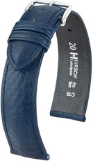 Cinturino in pelle Hirsch Camelgrain L 01009080-2, blu, pelle di vitello, lunghezza L, Quick Release