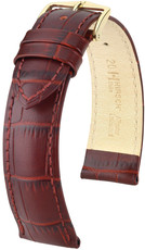 Cinturino in pelle Hirsch Duke M 01028160-1, rosso, pelle di vitello, lunghezza M, Quick Release