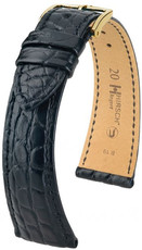 Cinturino nero in pelle Hirsch Regent M 04107159-1 (pelle di alligatore)
