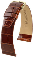 Cinturino marrone in pelle Hirsch Prestige L 02207070-1 (pelle di alligatore) Hirsch Selection