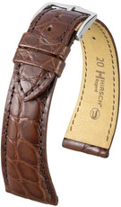Cinturino marrone in pelle Hirsch Regent L 04107019-2 (pelle di alligatore)