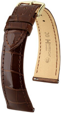 Cinturino in pelle Hirsch London L 04307010-1, marrone, pelle di alligatore, lunghezza L, Quick Release