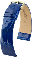 Cinturino in pelle Hirsch Prestige M 02207182-1, blu, pelle di alligatore, lunghezza M, Quick Release
