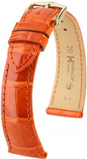 cinturino in pelle Hirsch London M 04207177-1, arancione, pelle di alligatore, lunghezza M, Quick Release