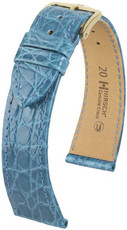 Cinturino in pelle blu chiaro Hirsch Genuine Croco L 01808083-1 (Pelle di coccodrillo) Hirsch Selection