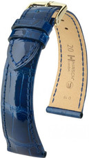 Cinturino in pelle blu scuro Hirsch London M 04207180-1 (pelle di alligatore) Hirsch Selection