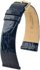Cinturino in pelle blu scuro Hirsch Prestige L 02208080-1 (pelle di coccodrillo) Hirsch Selection