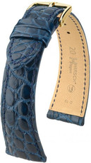 Cinturino in pelle blu scuro Hirsch Regent M 04107189-1 (pelle di alligatore) Hirsch Selection