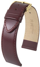 Cinturino in pelle Hirsch Osiris M 03475160-1, rosso, pelle di vitello, lunghezza M, Quick Release