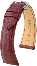 Cinturino in pelle Hirsch Regent L 04107069-2, rosso, pelle di alligatore, lunghezza L, Quick Release