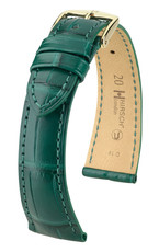 Cinturino in pelle Hirsch London L 04307049-1, verde, pelle di alligatore, lunghezza L, Quick Release