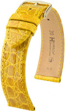 cinturino in pelle Hirsch Genuine Croco M 01808172-1, giallo, pelle di coccodrillo, lunghezza M, Quick Release