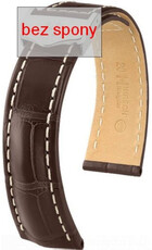 Cinturino in pelle marrone scuro Hirsch Navigator 07007417-2 (pelle di alligatore) Hirsch Selection