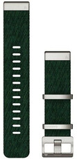 Cinturino Garmin QuickFit 22mm, in nylon, verde, fibbia argento (Fenix 7/6/5, Epix 2, ecc.)