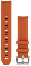 Cinturino Garmin QuickFit 22mm, in silicone, arancione, fibbia argento (Marq, Marq 2)