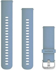 Cinturino Garmin Quick Release 20mm, in silicone, grigio blu, fibbia argento (Venu, Venu Sq, Venu 2 plus, ecc.) + parte estesa
