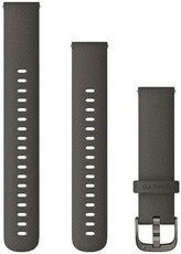 Cinturino Garmin Quick Release 18mm, in silicone, grigio grafite, fibbia grigia (Venu 2S, Vívoactive 4S, Vívomove 3S)