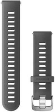 Cinturino Garmin Quick Release 20mm, in silicone, grigio, fibbia argento (Venu, Venu Sq, Venu 2 plus, ecc.)