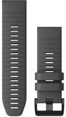Cinturino Garmin QuickFit 26mm, in silicone, grigio scuro, fibbia nera (Fenix 7X/6X/5X, Tactix, ecc.)