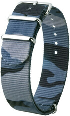 Cinturino blu mimetico in tessuto Hirsch Rush L 40406038-2 (Nylon)
