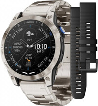 Garmin D2 Mach 1, Vented Titanium Bracelet (+ cinturino di ricambio)