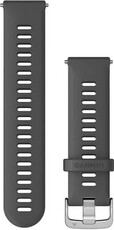 Cinturino Garmin Quick Release 22mm, in silicone, grigio, fibbia argento (Venu, Forerunner 255, Vívoactive 4, ecc.)